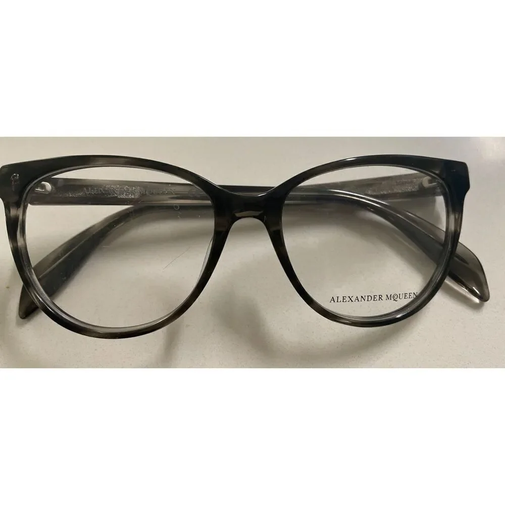 Alexander McQueen AM0114O-001 Eye Glass Frames in Grey